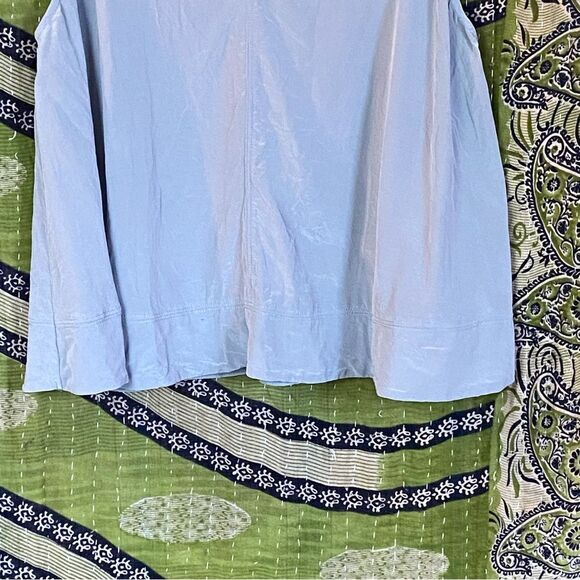 Free People Intimatley Gray Silk V-Neck Sleeveless Blouse Size Large - Picture 6 of 12